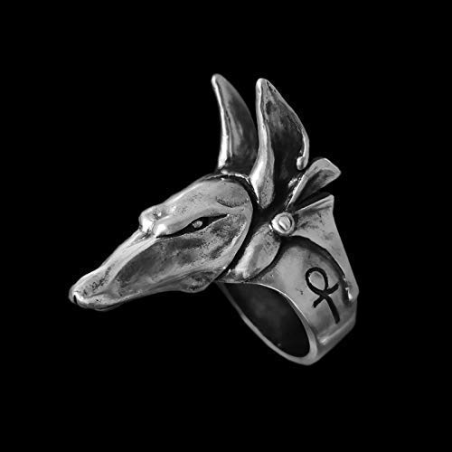 Anubis Ring 925 Sterling Silver - Egyptian God of Death & Afterlife Guide - Handcrafted Jewelry for Men & Women - Perfect for Gothic, Halloween & Mythology Lovers