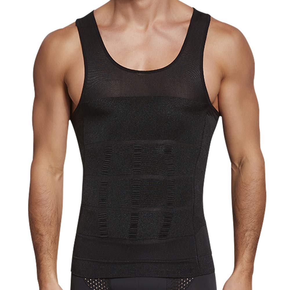 Men's Slimming Compression Shirts with Zipper - Body Shaper Shapewear for Workout, Gym & Everyday Wear