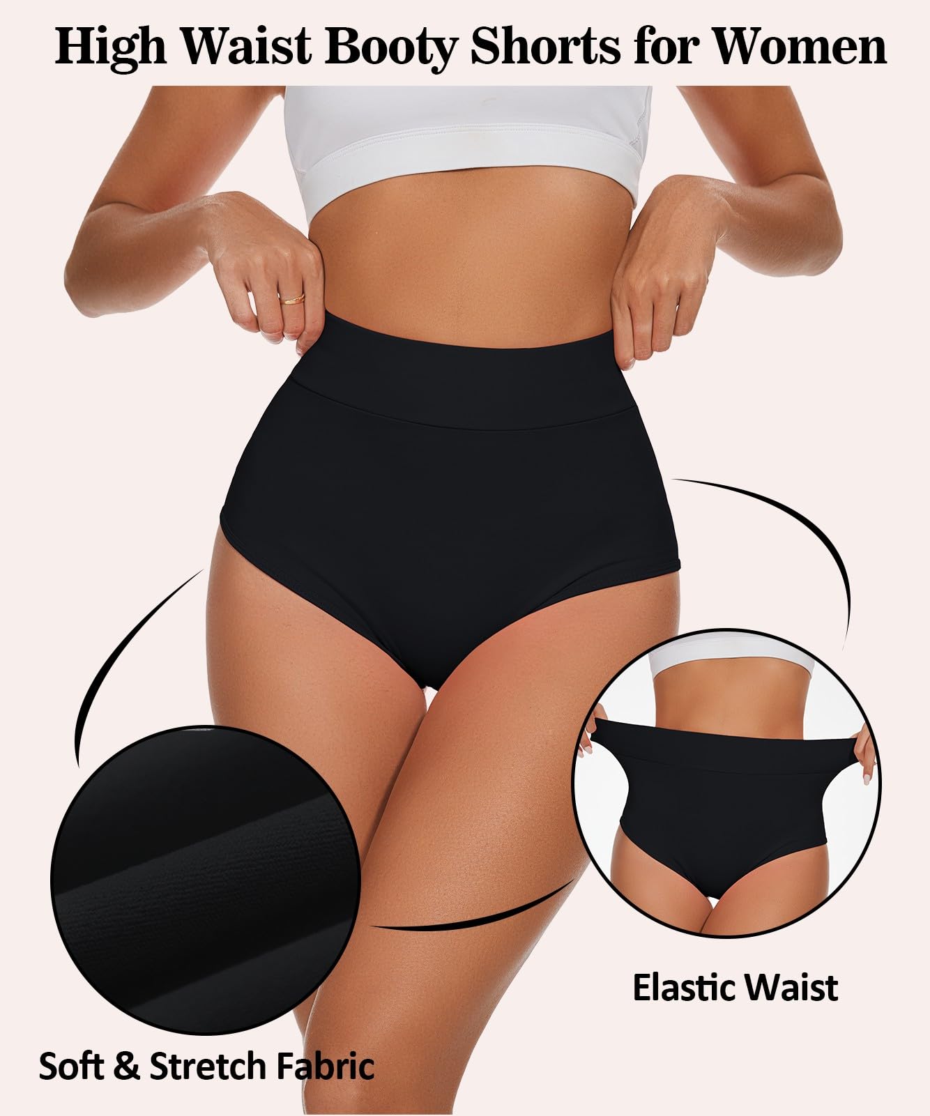 BOUFOR Women's Scrunch Butt Lifting Shorts - High Waisted V Back Yoga Shorts for Gym, Workout & Athletic Wear | Perfect for Running, Yoga & Summer Fashion