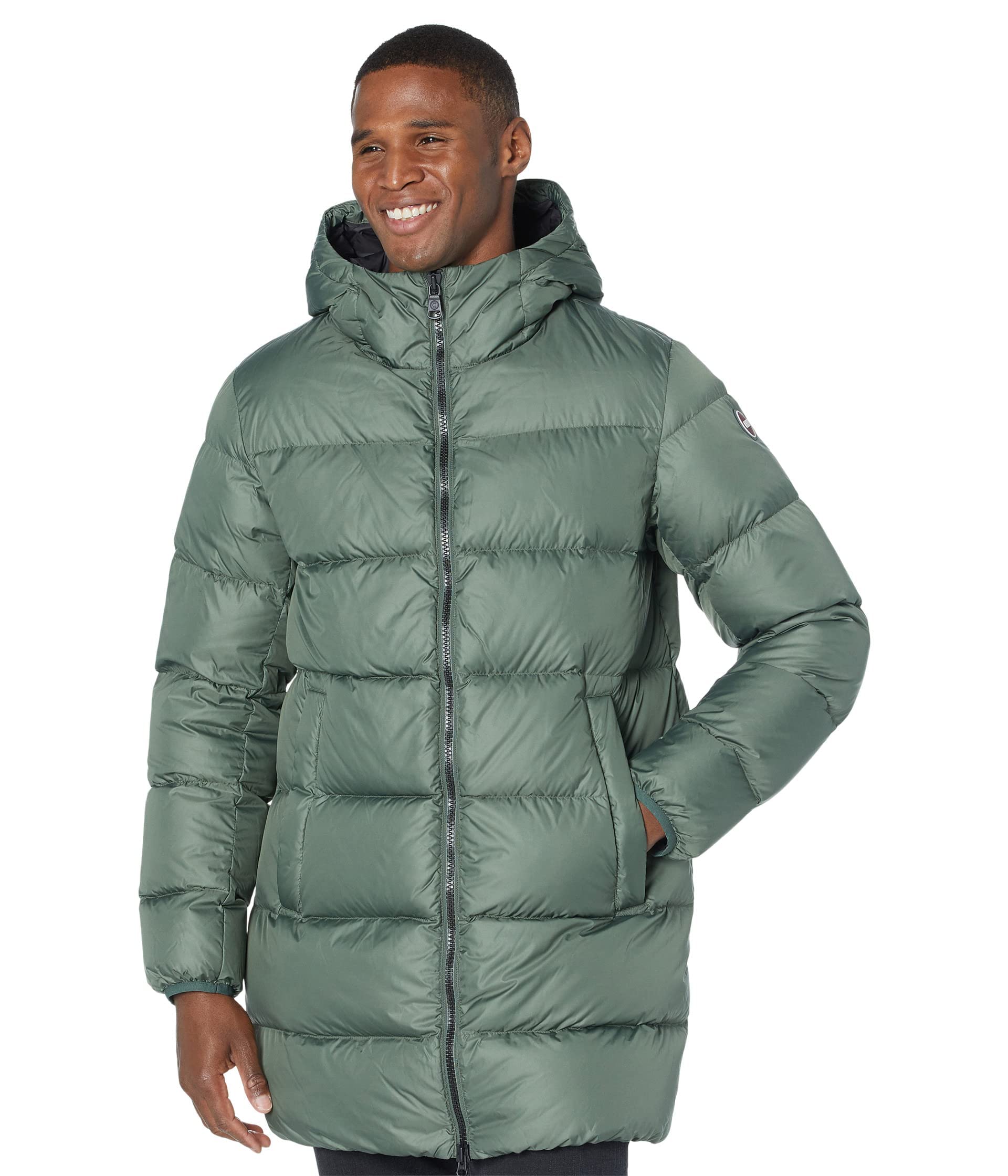 COLMAR Men's Long Hooded Jacket - Lightweight Water-Resistant Outdoor Coat for Hiking, Camping & Travel
