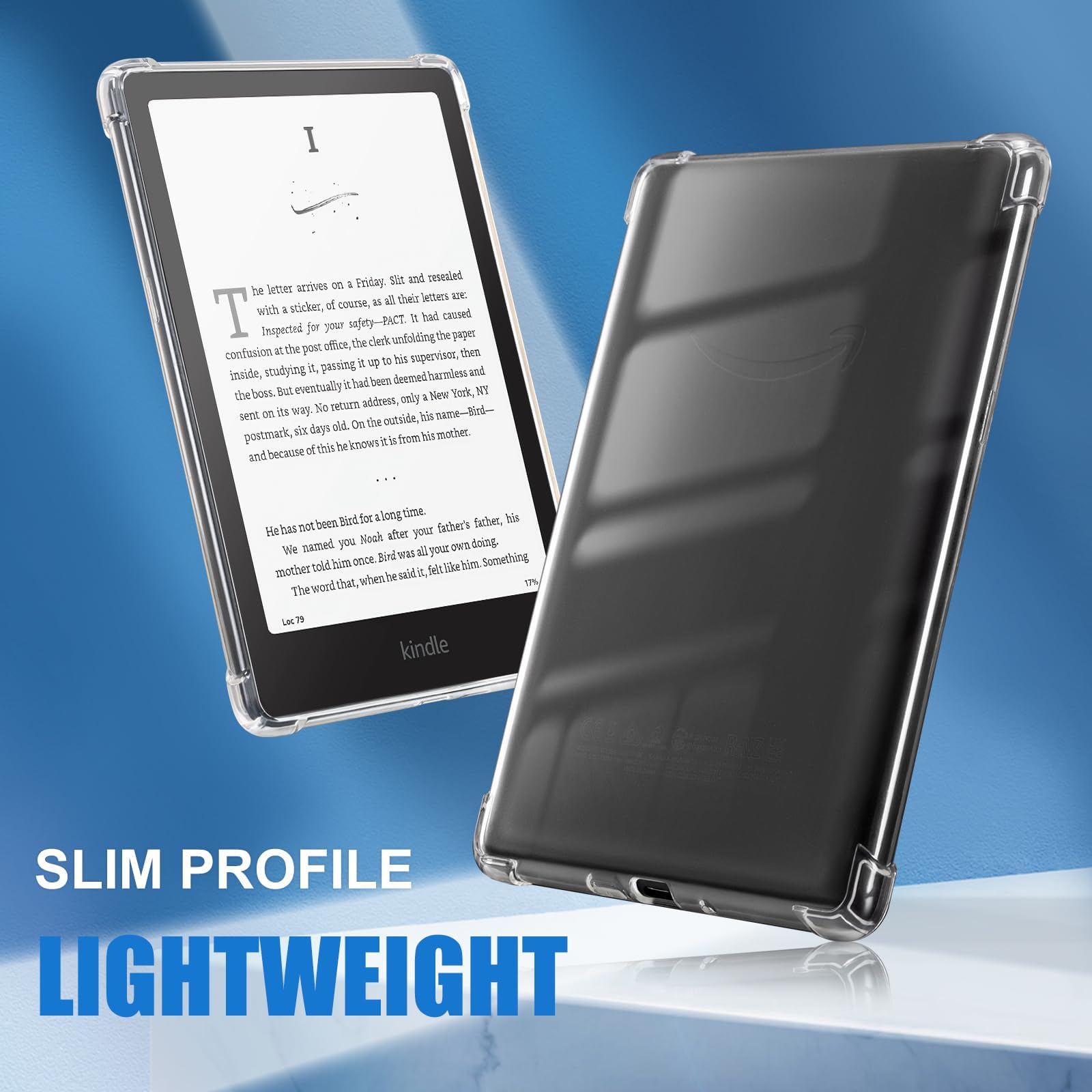 CoBak Clear Silicone Case for Kindle Paperwhite 12th Generation (2024) & Kindle Colorsoft Signature Edition (7 Inch) - Lightweight Scratch-Resistant Protective Cover - Perfect for Reading, Travel & Daily Use