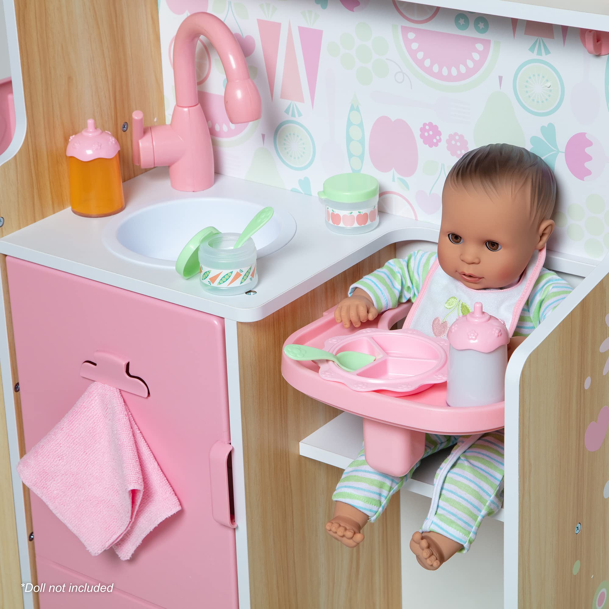 Melissa & Doug Wooden Baby Care Center Playset with Accessories - Pretend Play Toy for Toddlers & Kids - Perfect for Role Play, Learning & Nursery Decor
