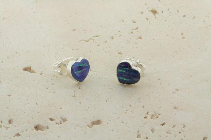 Opal Stud Earrings - Heart Shape Grape Design for Women | Perfect for Weddings, Parties & Gifts