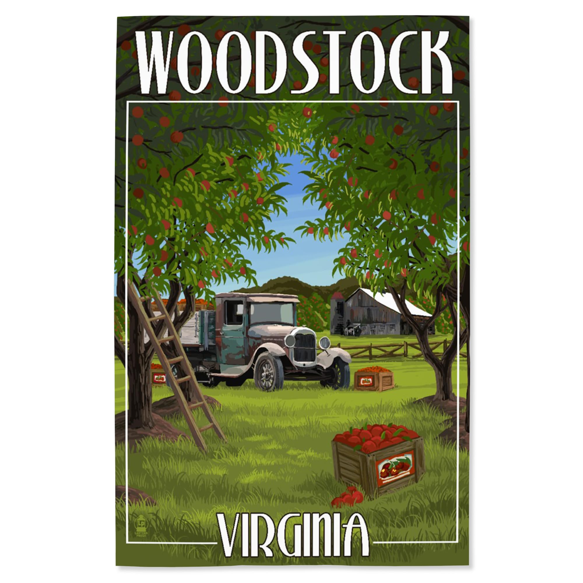Lantern Press 16x24 Inch Giclee Art Print - Woodstock Virginia Apple Harvest Wall Decor - Perfect for Living Room, Bedroom & Office Artwork