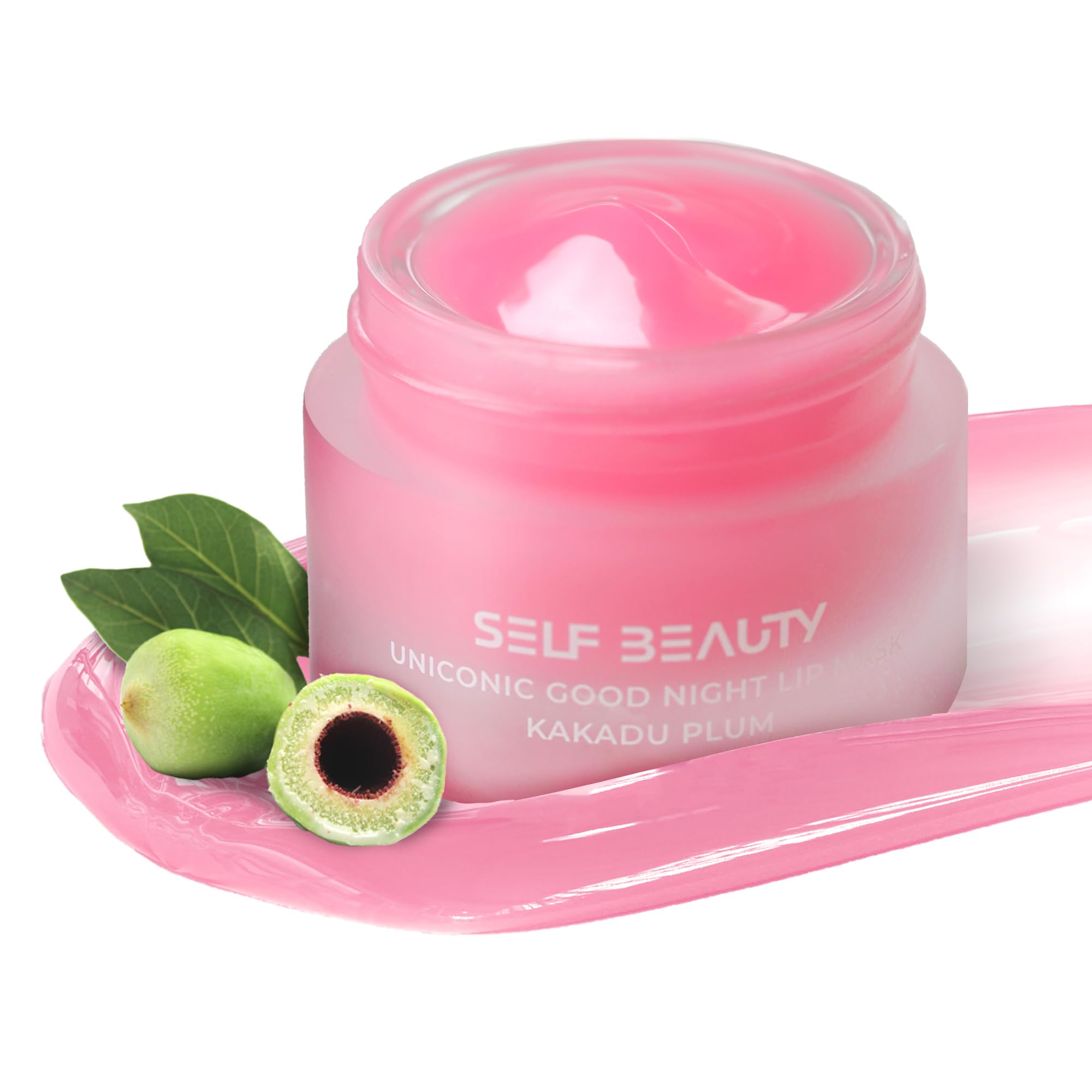 SelfBeauty Lip Mask with Kakadu Plum & Vitamin C - Vegan Lip Balm for Daily Moisturizing & Overnight Hydration, Intensive Lip Repair Treatment with Exfoliating Scrub (0.51 fl.oz) - Perfect for Dry Lips, Night Care & Pre-Makeup Prep