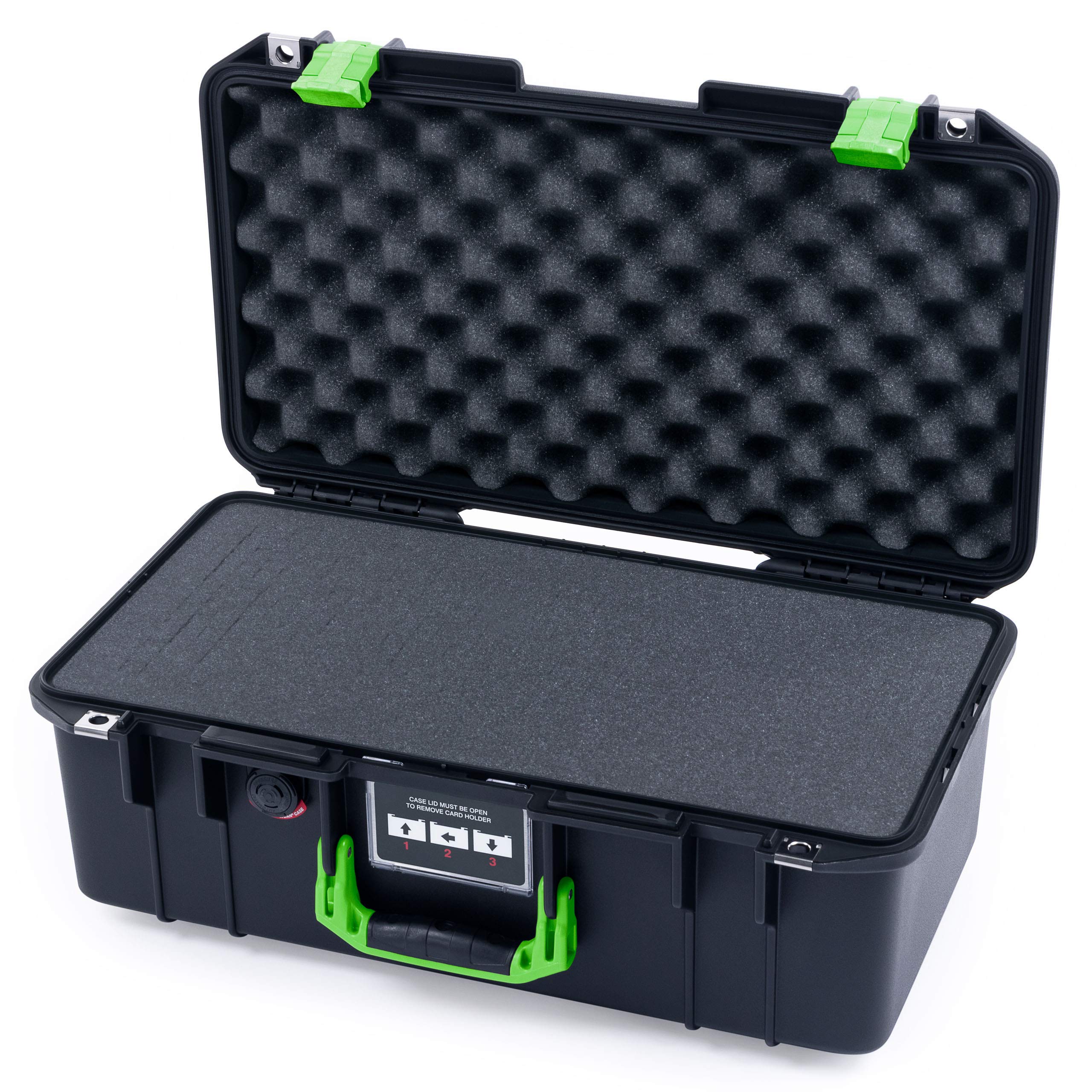 Pelican 1506 Air Case with Foam - Durable Black & Lime Green Protective Hard Case for Equipment Storage | Perfect for Travel, Photography Gear & Outdoor Adventures