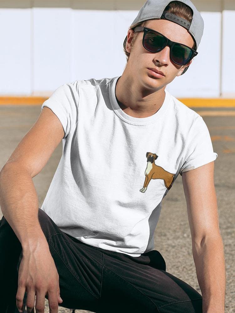 Smartprints SPIdeals Men's Graphic T-Shirt - Boxer Dog Design - Regular Fit White Cotton Tee - Casual Wear & Street Style Outfit