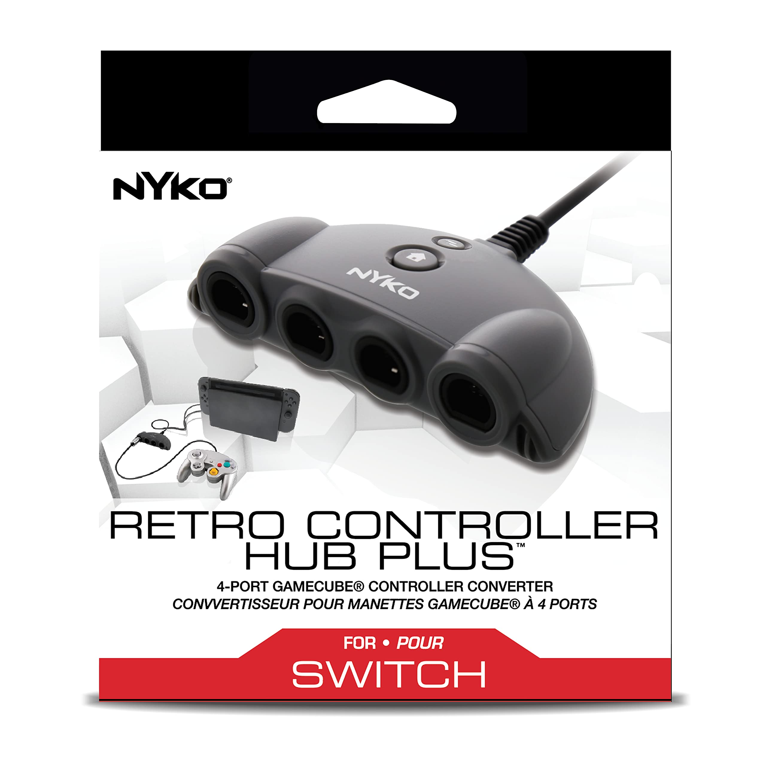 Nyko GameCube Controller Adapter - 4 Port for Nintendo Switch with Turbo Mode | Perfect for Smash Bros & Retro Gaming