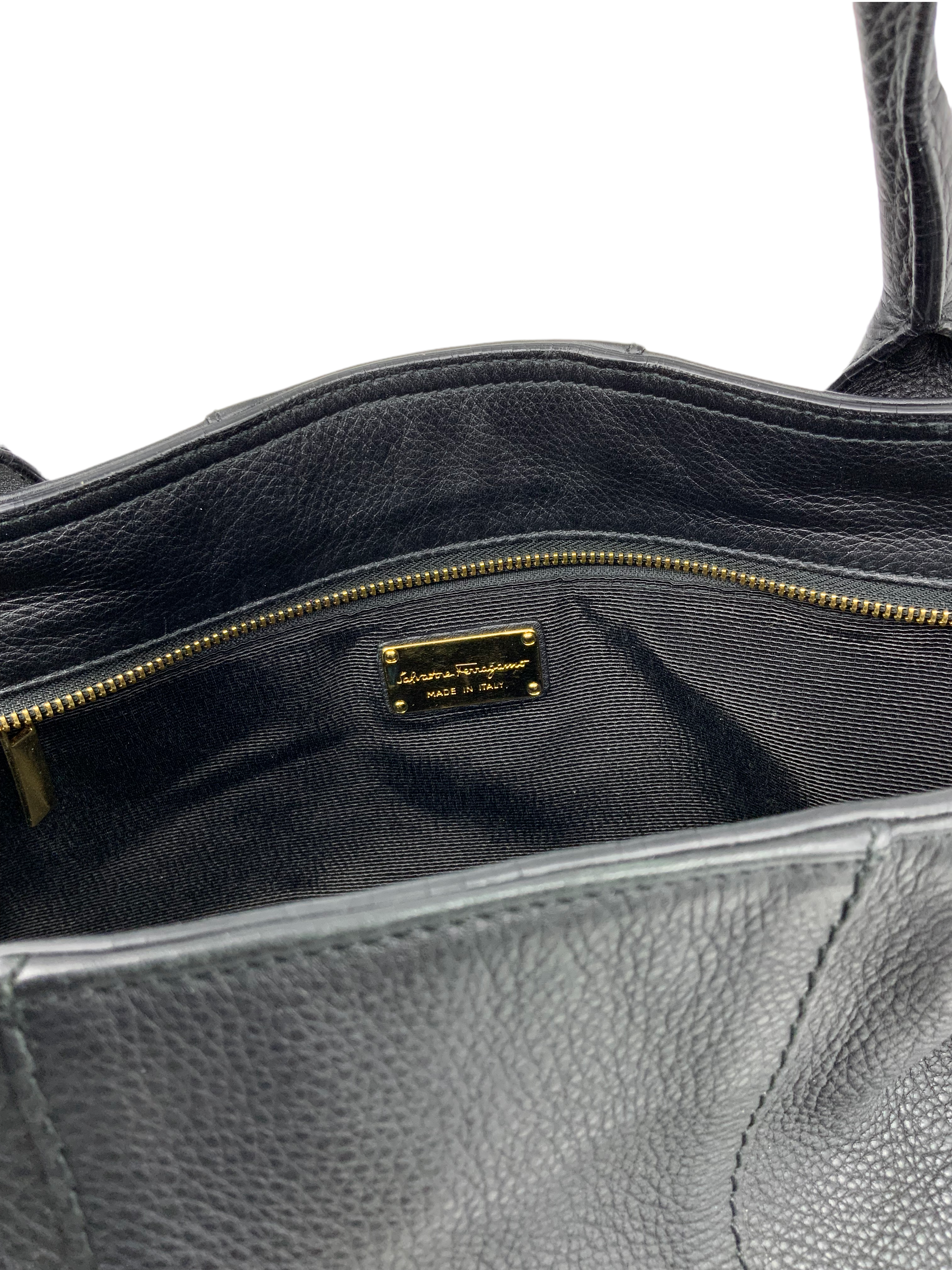 Salvatore Ferragamo Genuine Leather Izzie Gancini Large Tote Bag for Women - Luxury Designer Handbag for Work, Travel & Everyday Use