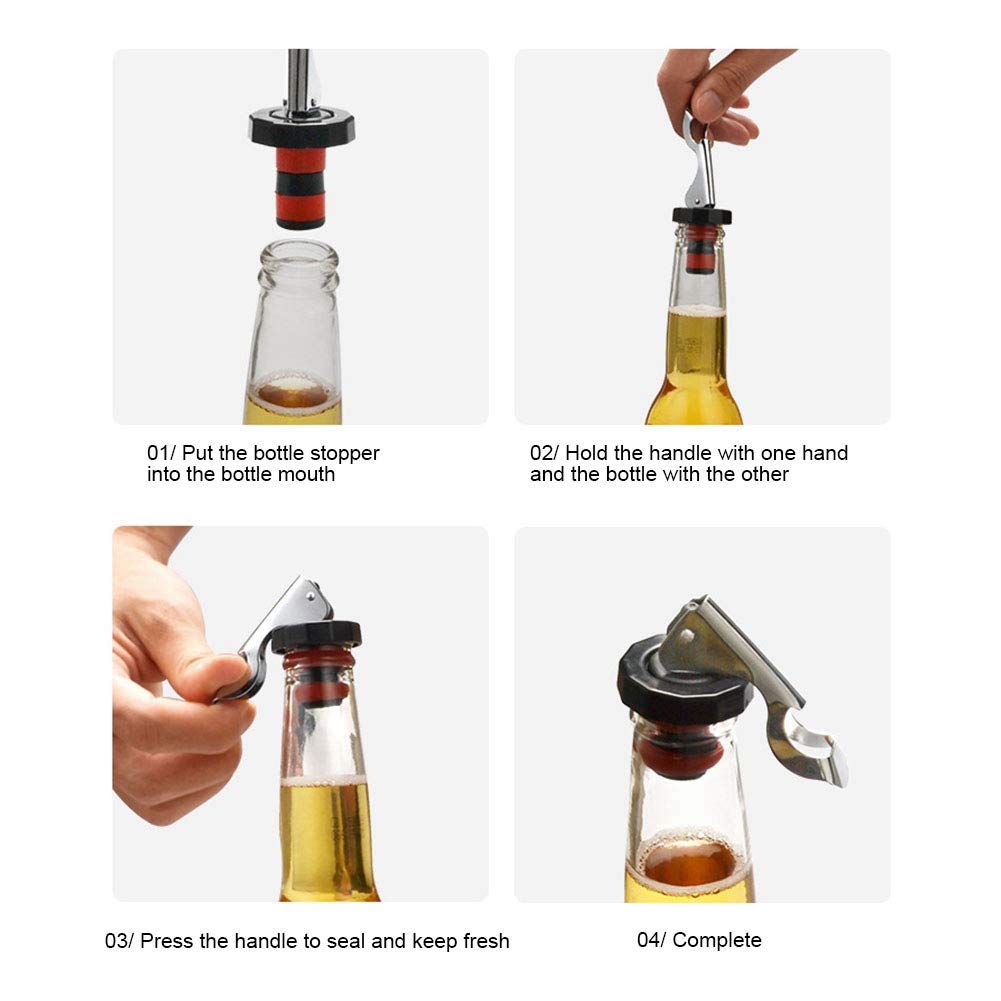 Premium Wine Bottle Plug Stopper with Comfortable Handle - Airtight Seal for Red, White & Sparkling Wine - Essential Bar, Kitchen & Home Accessory for Parties, Gifts & Everyday Use