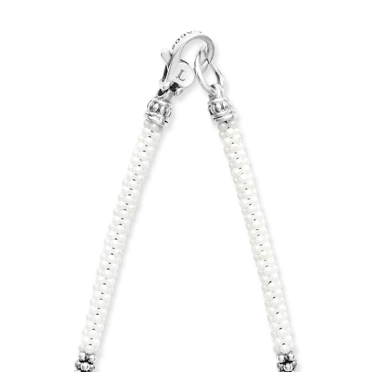 Elegant 3mm Silver Ceramic Beaded Necklace for Women - Perfect for Casual Wear, Office & Special Occasions