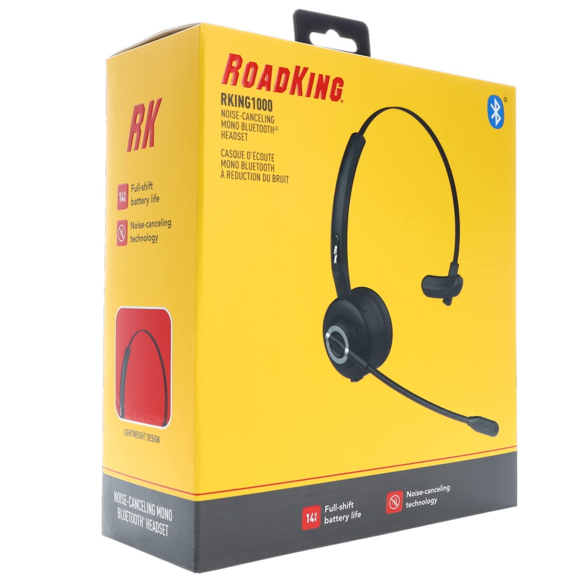 RoadKing RKING1000 Professional Truck Driver Bluetooth Headset - Noise Cancelling Wireless Mono Headset with Mic for Clear Calls | Ideal for Long-Haul Driving, Fleet Operations & Hands-Free Communication