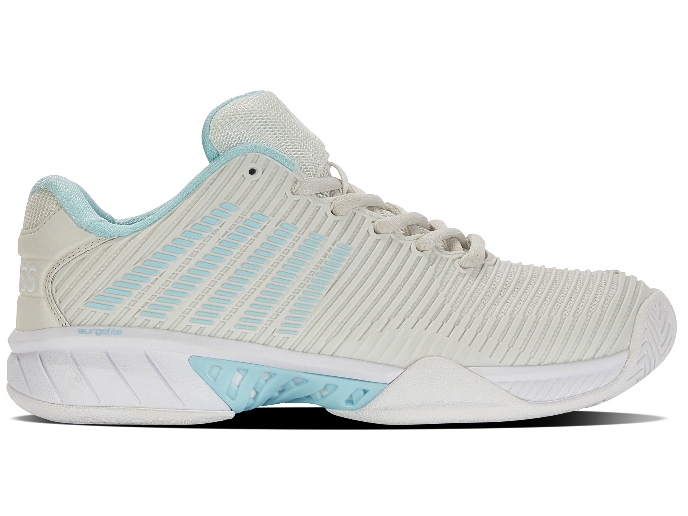 Hypercourt Express 2 Wide Tennis Shoes - Gray/White/Blue Glow - Lightweight Performance Court Sneakers for Men & Women | Perfect for Tennis, Pickleball, and Casual Wear