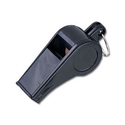 Black Plastic Whistles with Lanyards - 12 Pack for Sports & Safety