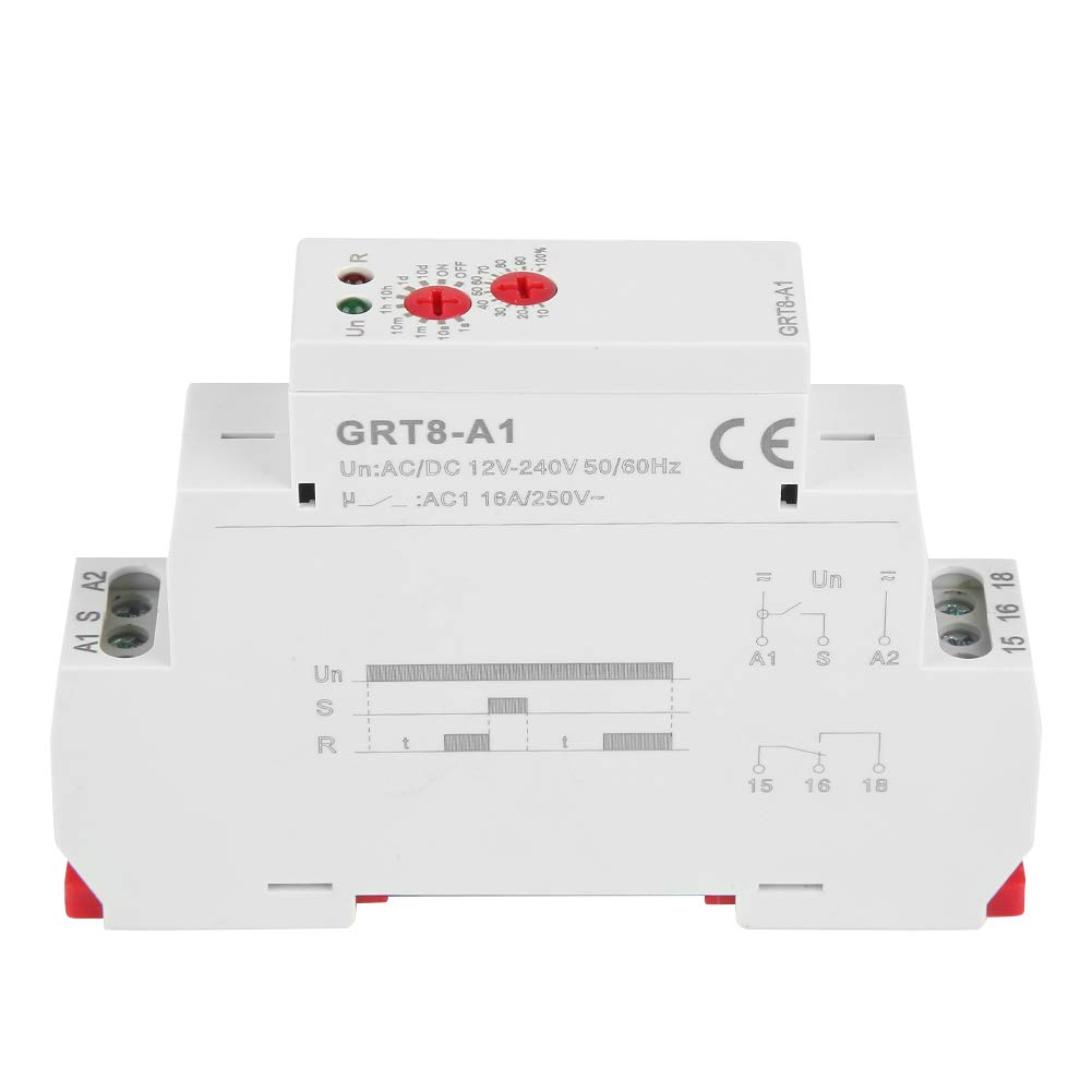 Industrial Timer Relay - Power On Delay Relay, Mini AC/DC 12V-240V for Automation Control | Perfect for HVAC Systems, Industrial Machinery & Electrical Equipment