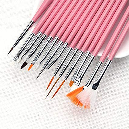 AlexVyan Professional 15-Piece Nail Art Brush Set - 14 Brushes & 1 Pen for Acrylic, Gel Polish, Nail Design, Painting & Decoration - Perfect for Salon, Home Manicure & DIY Nail Art