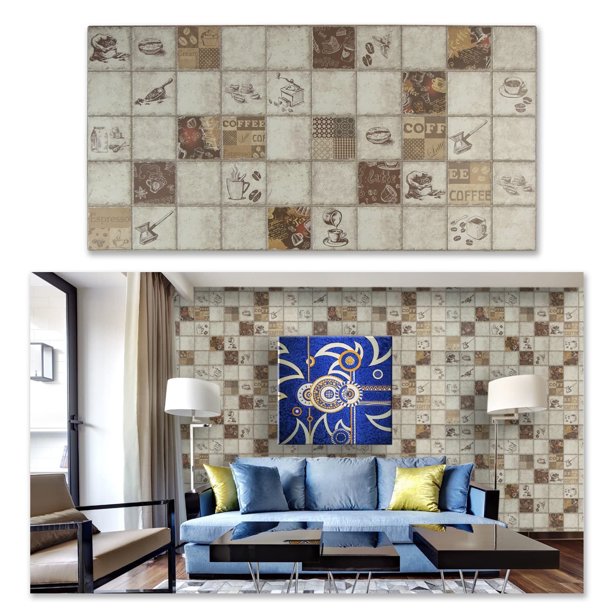 3D Wall Panels Tile Backsplash - 20 Pack Espresso PVC Wall Decor for Living Room, Bedroom & Kitchen (Covers 106 sq ft) | Modern Interior Design & Home Improvement