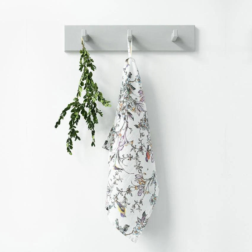 Premium 100% Linen Tea Towel with Bird Design - Soft, Absorbent & Eco-Friendly Kitchen Towel for Drying Dishes, Cleaning & Decor - Perfect for Home, Kitchen & Gift Giving