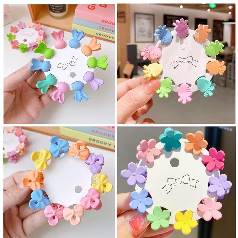 Shidara 40-Piece Baby Girls Hair Claw Clips Set - Cute Mini Princess Hair Accessories with Flowers for Toddlers, Kids & Teens | 4 Styles & Candy Colors | Perfect for School, Parties & Daily Wear