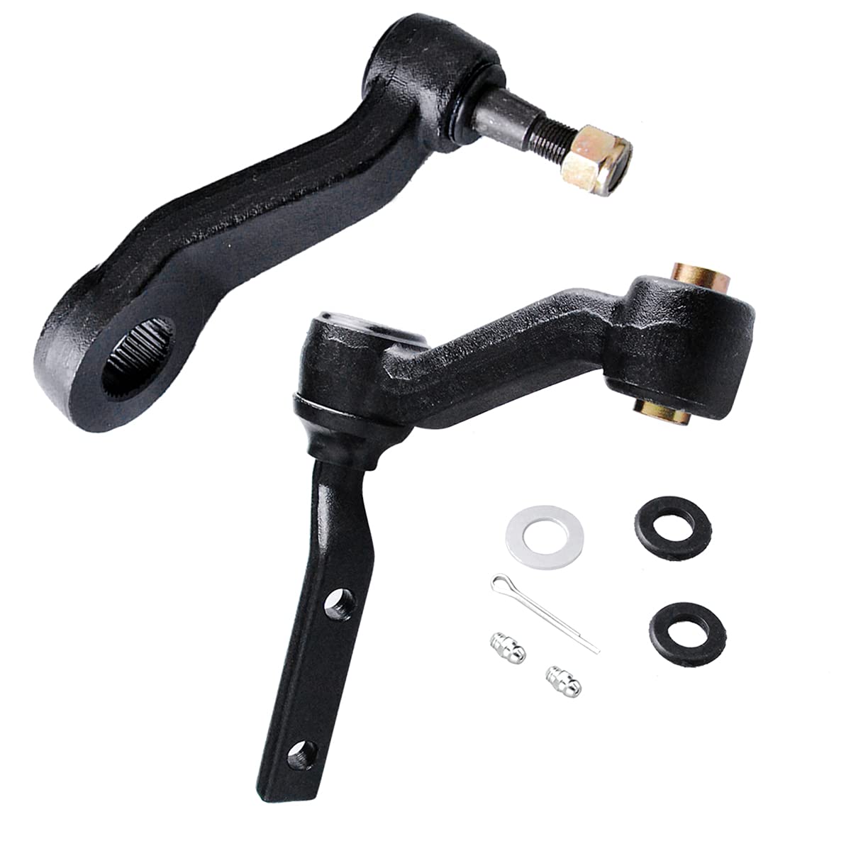 2 Pack Pitman Arm & Idler Arm Kit Compatible with 1995-2002 Ford Crown Victoria, Lincoln Town Car, Mercury Grand Marquis - Heavy Duty Steering Replacement Parts for Smoother Ride & Better Control - Perfect for DIY Repairs & Professional Mechanics