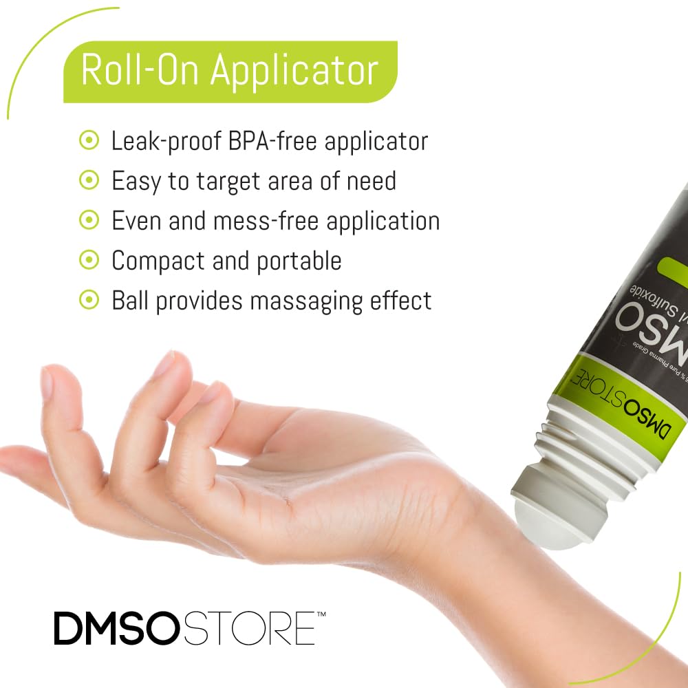 70% Pure 99.995% DMSO Roll On with 30% Organic Aloe Vera - 3 oz (1 Pack) | Fast-Acting Pain Relief for Joints & Muscles | Perfect for Athletes & Arthritis Sufferers