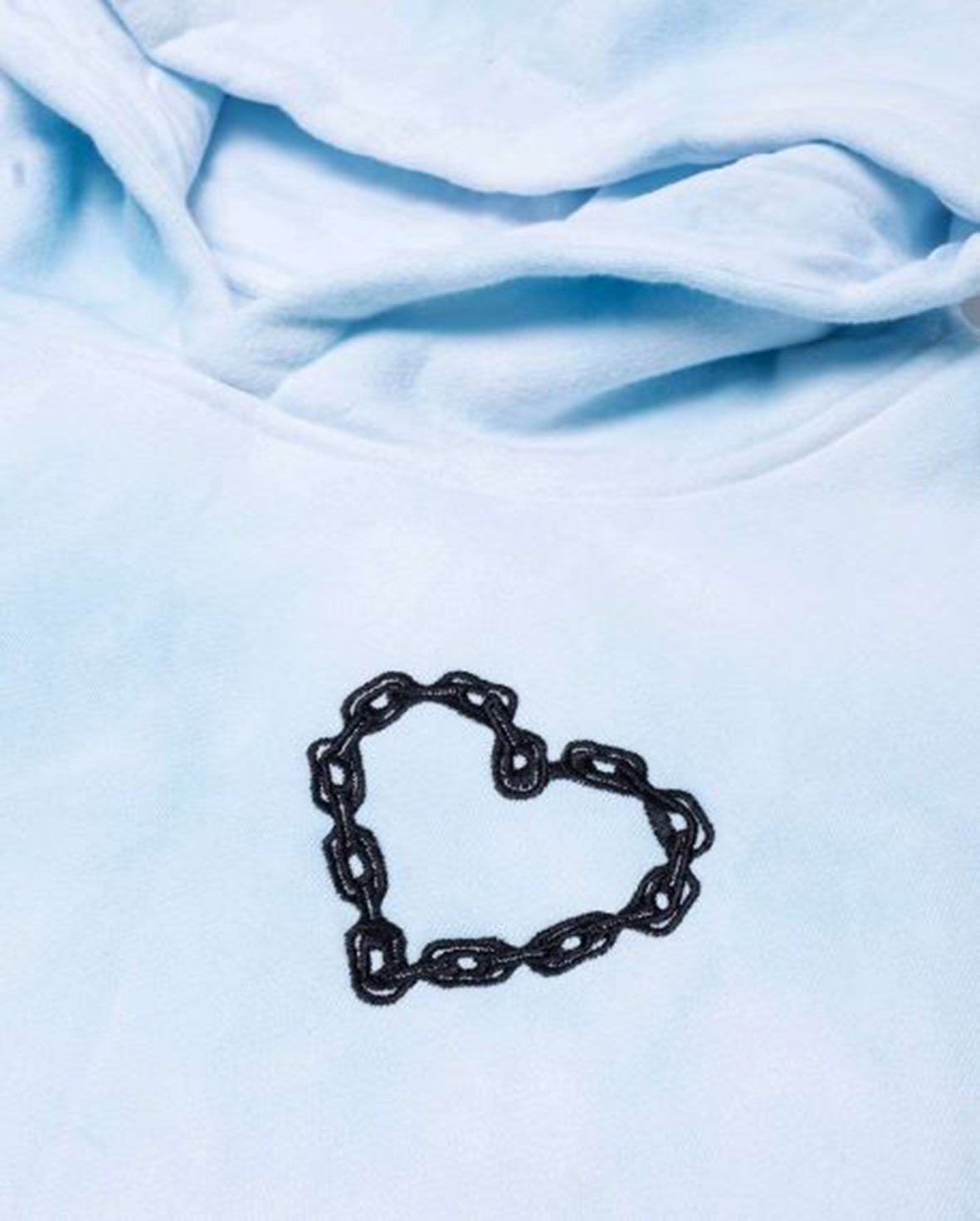 TGC Chain Heart Balloon Sleeve Hooded Sweatshirt | Blue Tie Dye Pullover | Cute Oversized Hoodie for Women, Streetwear Fashion, Casual Outfit for College, Date Night & Fall Season