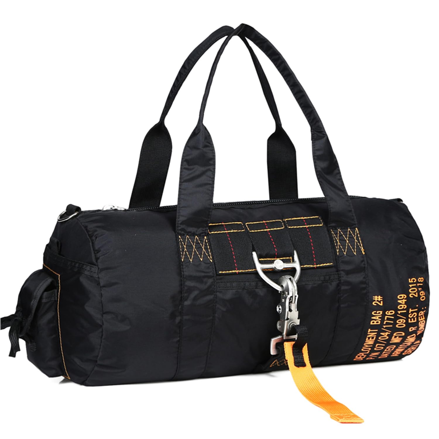 Greencity Small Gym Bag - Waterproof Lightweight Travel Duffel Bag for Women & Men - Sports Tote, Tactical Parachute Weekender Workout Bag - Perfect for Gym, Travel & Outdoor Activities (Black)