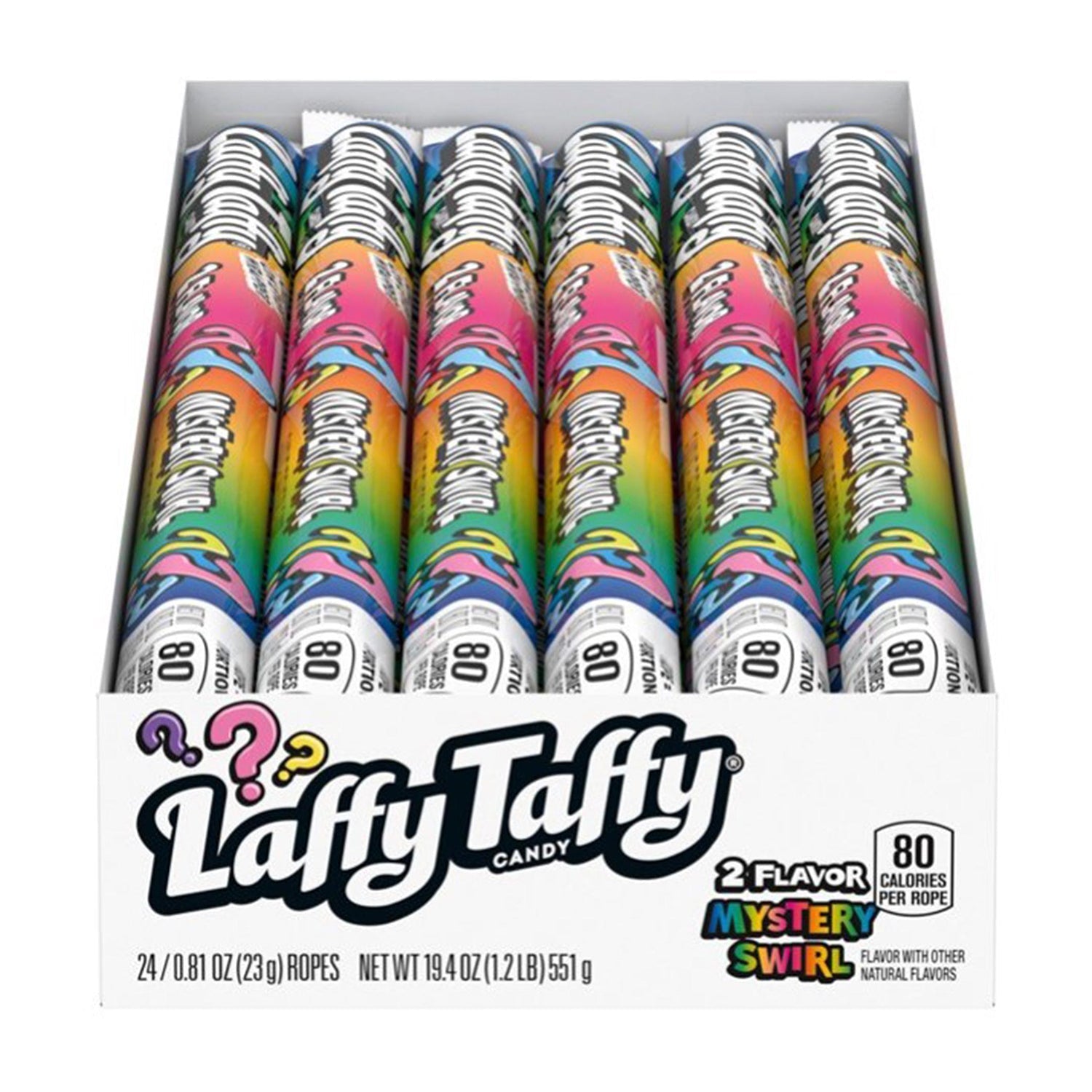 Ferrara Laffy Taffy Rope Candy - Assorted Flavors Mystery Pack (24 Count Bulk Box) - Perfect for Halloween, Party Favors, Office Snacks & Road Trips