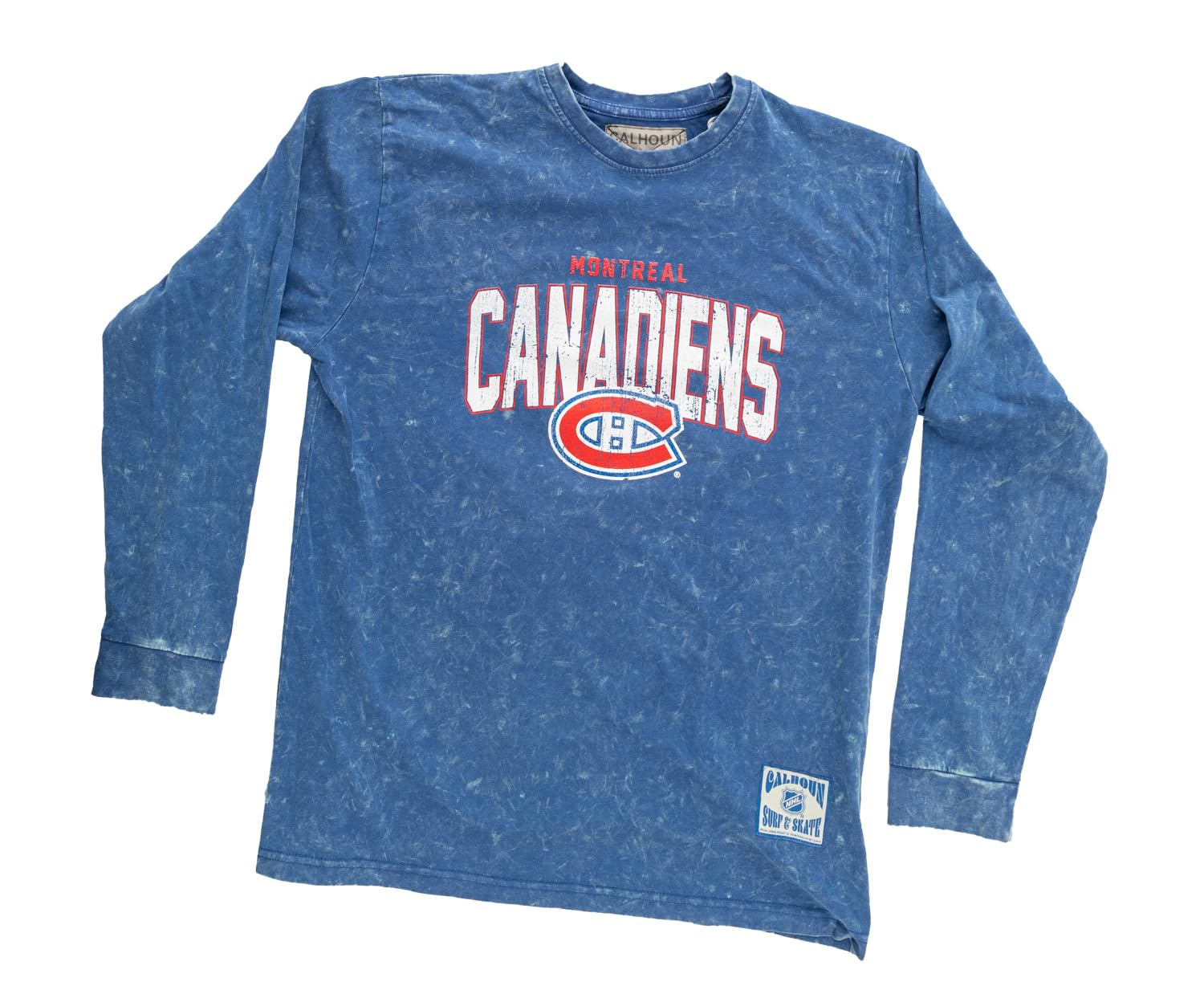 Calhoun NHL Surf & Skate Men's Acid Wash Long Sleeve Cotton Shirt - Casual Wear for Skateboarding, Surfing & Street Style Fashion