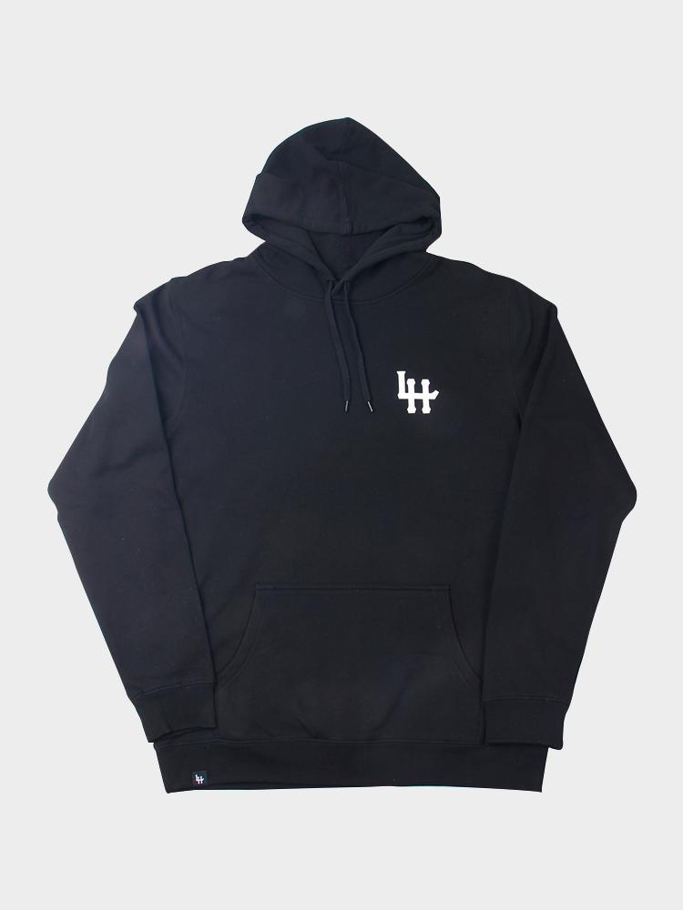 LH Big Logo Hoodie for Men & Women - Black Pullover Sweatshirt for Casual Wear, Street Style & Winter Comfort