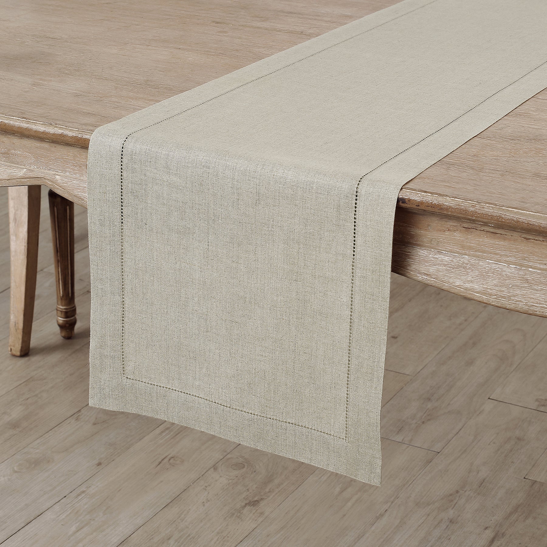 Elegant Classic Hemstitch Table Runner - Premium Linen Dining Decor for Weddings, Parties & Home Decor