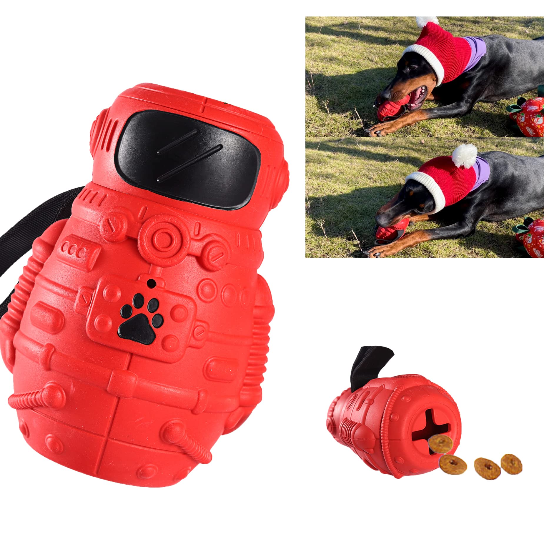 **Indestructible Dog Puzzle Toys for Aggressive Chewers – Durable Rubber Chew Toys for Large & Medium Dogs – Interactive Treat Dispensing & Squeaky Enrichment Toys – Perfect for Boredom Relief & Mental Stimulation**