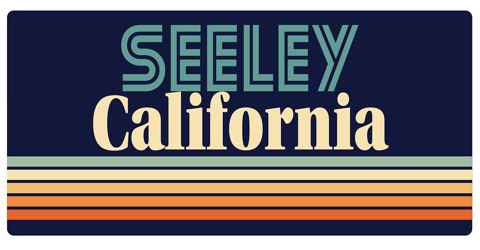 Seeley California 5 x 2.5-Inch Retro Fridge Magnet - Vintage Style Decorative Magnet for Refrigerator, Office, Home & Dorm Room Decor