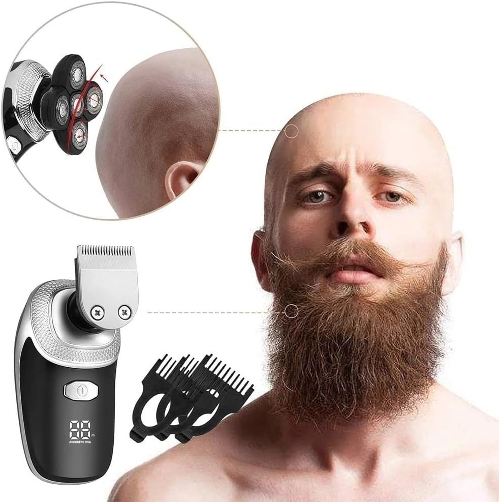 Professional 5-in-1 Electric Razor for Men - Rechargeable Wet/Dry Shaver with Beard Trimmer & Facial Grooming Kit - Perfect for Travel, Home Use & Daily Shaving Routine