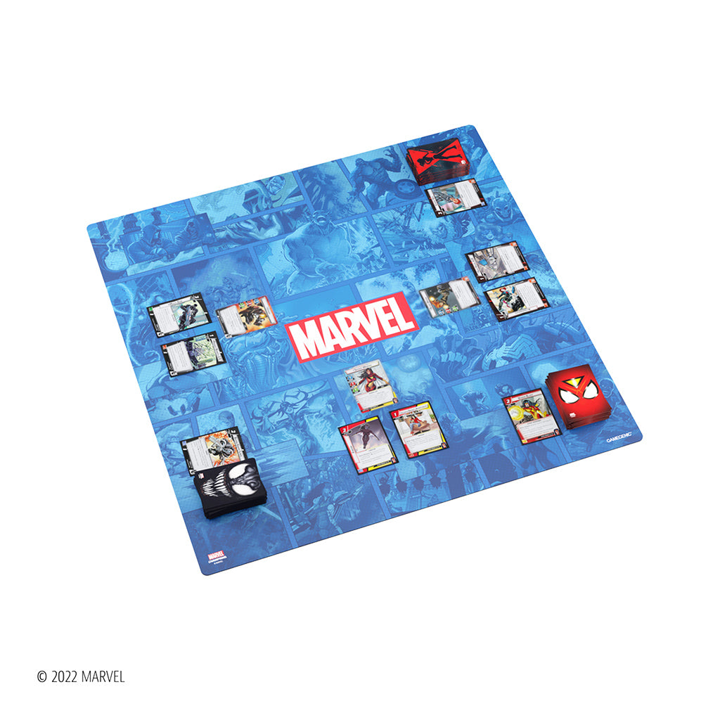 Marvel Champions XL Game Mat - Premium Blue Marvel Superhero Playmat for Card Games | Perfect for Board Games, Collectible Card Games, and Tabletop Gaming
