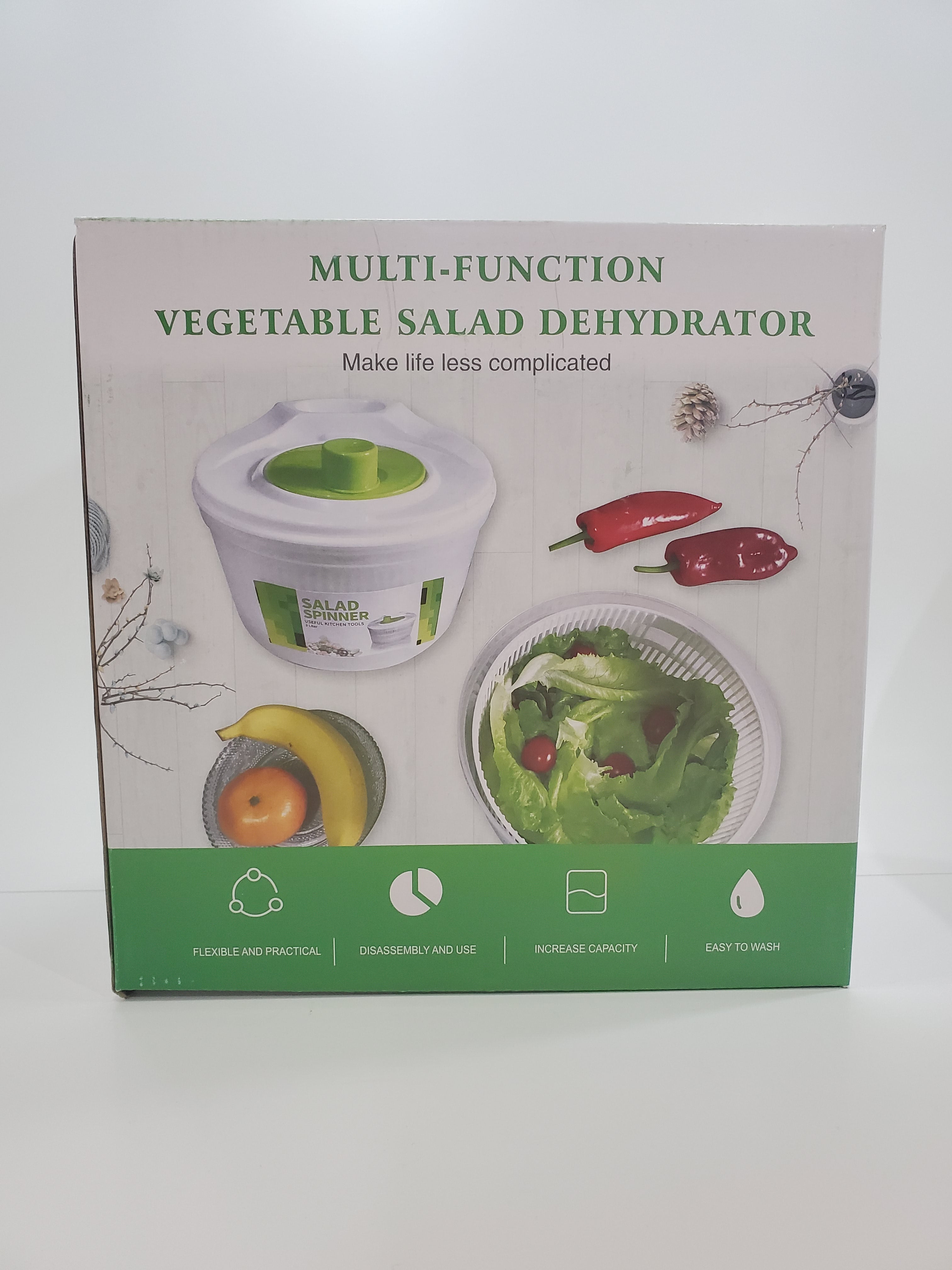 Premium Multi-Function Salad Spinner with Non-Slip Base - 40047 - Effortlessly Wash & Dry Greens, Fruits & Vegetables - Perfect for Kitchen, Meal Prep & Healthy Eating