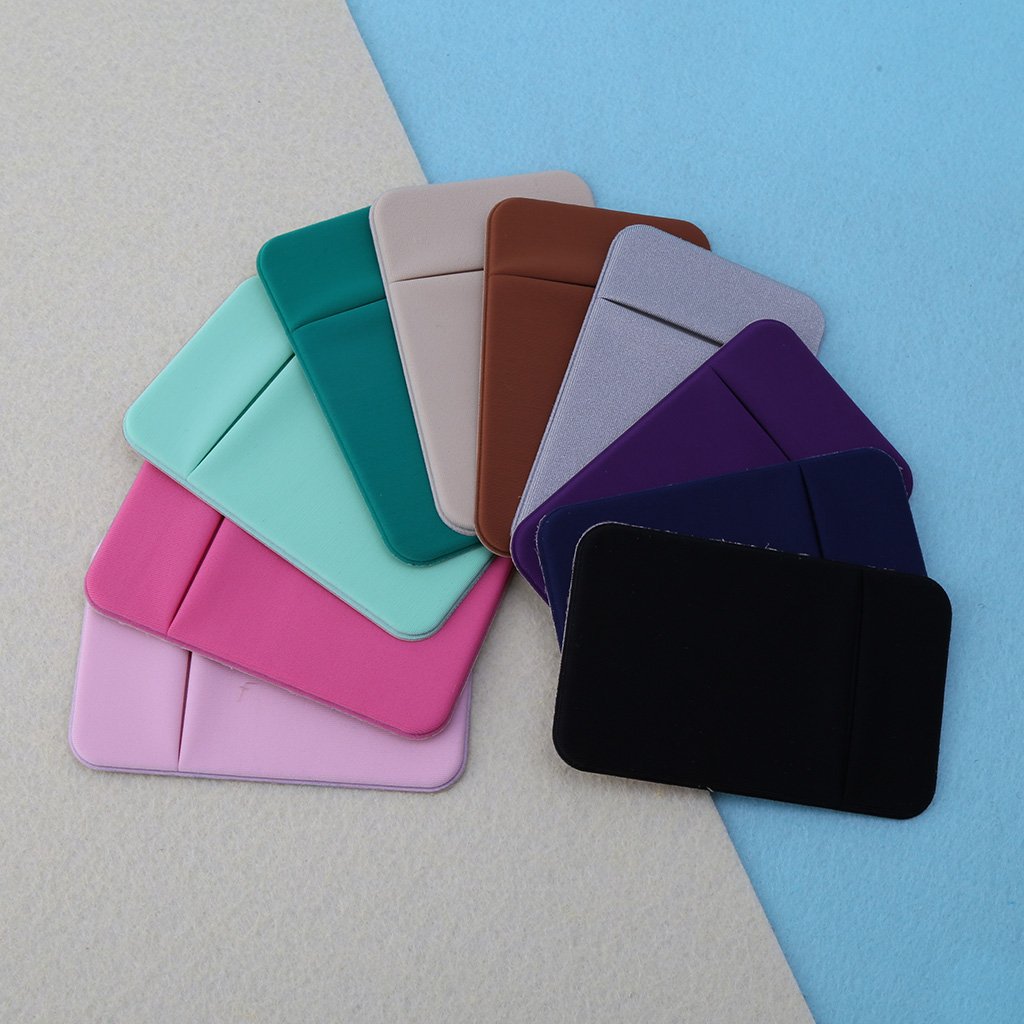 BKID Stick-On Phone Wallet - Slim Card Holder for Credit Cards, ID, Business Cards - Secure & Convenient Phone Pocket Accessory (Purple) - Perfect for Travel, Shopping & Everyday Use