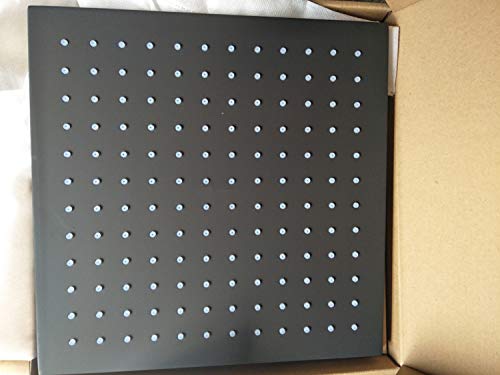 Rainfall LED Shower Head with Ceiling Mount - 12 Inch Matte Black Shower Panel with Adjustable Shower Arm | Modern Bathroom Upgrade for Spa-Like Experience