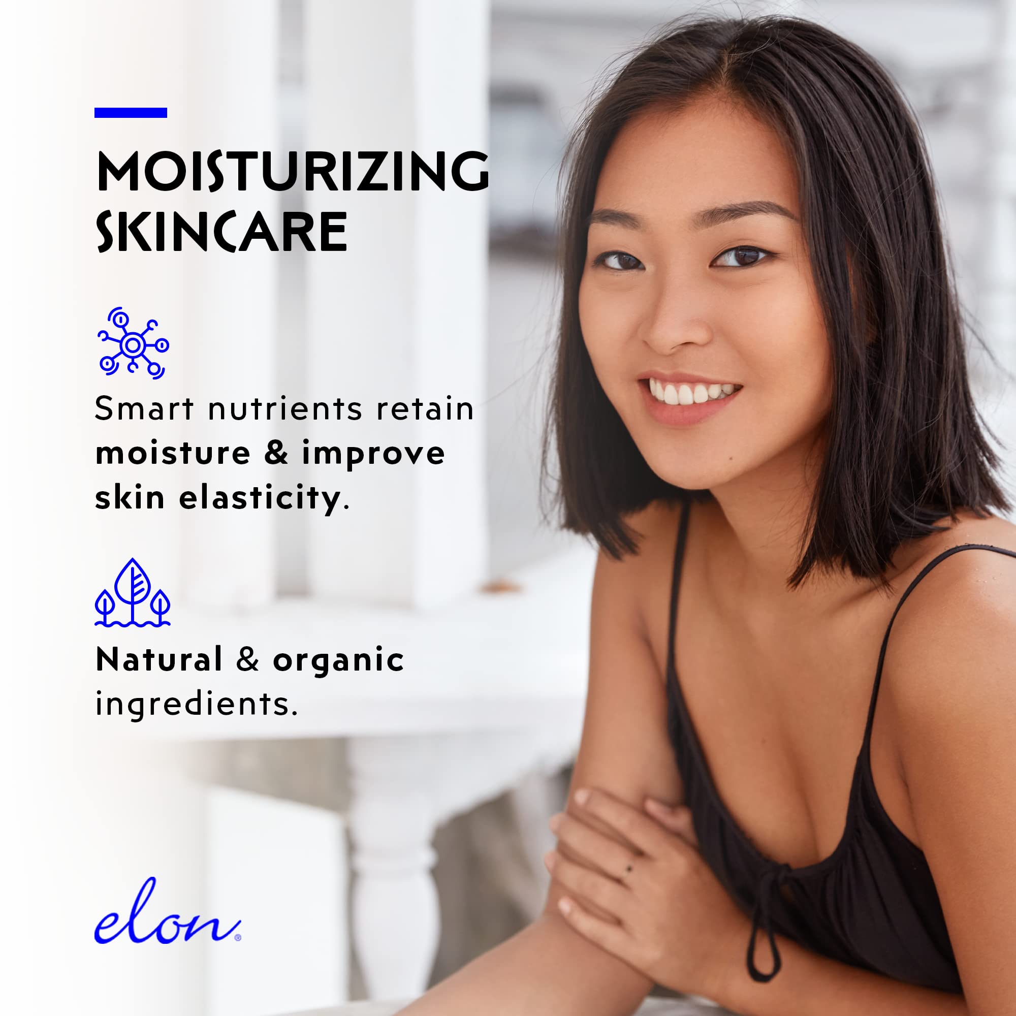 Elon Hyaluronic Acid Serum for Face & Neck - Vitamin C, Hyaluronic Acid, E & Jojoba Oil - Deep Hydration & Collagen Booster - All Skin Types - Perfect for Daily Skincare & Anti-Aging Routine