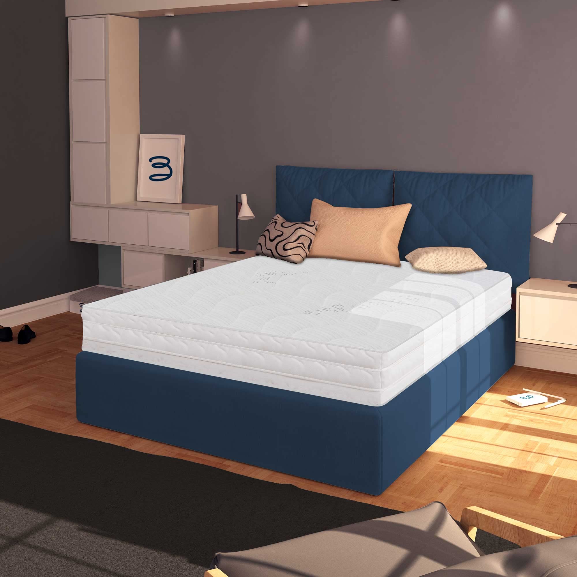 Baldiflex Single Foam Mattress 80 x 190 cm (31 x 75 inches), 20 cm Height, Easy Silver - Orthopedic, Anti-Bacterial, Non-Deformable with Silver Safe Cover - Perfect for Guest Beds, Dorm Rooms & Small Apartments