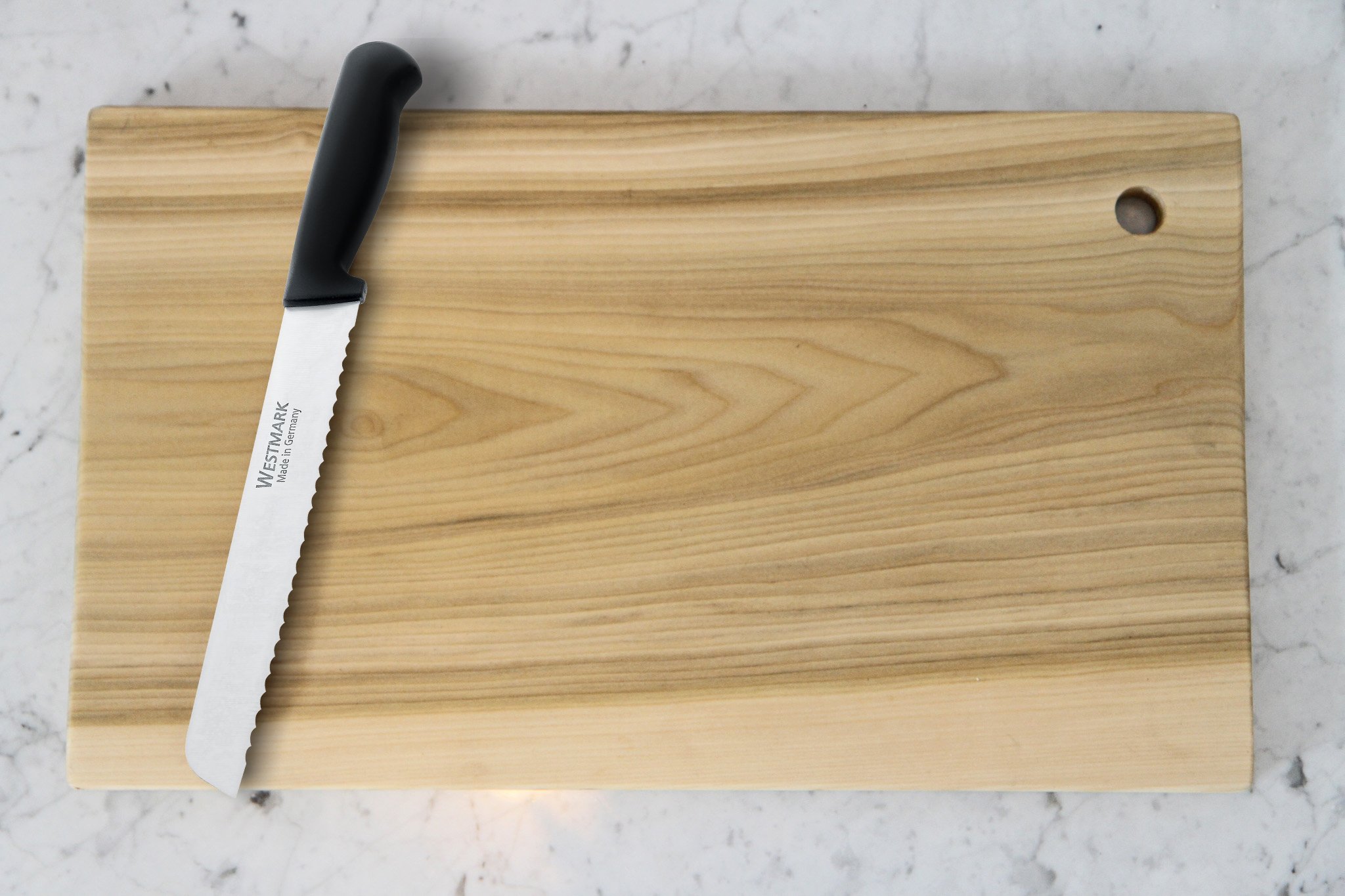 Westmark Germany 7.2-inch Stainless Steel Bread Knife - Ergonomic Black Handle for Effortless Slicing | Perfect for Baguettes, Sourdough & Homemade Bread Baking