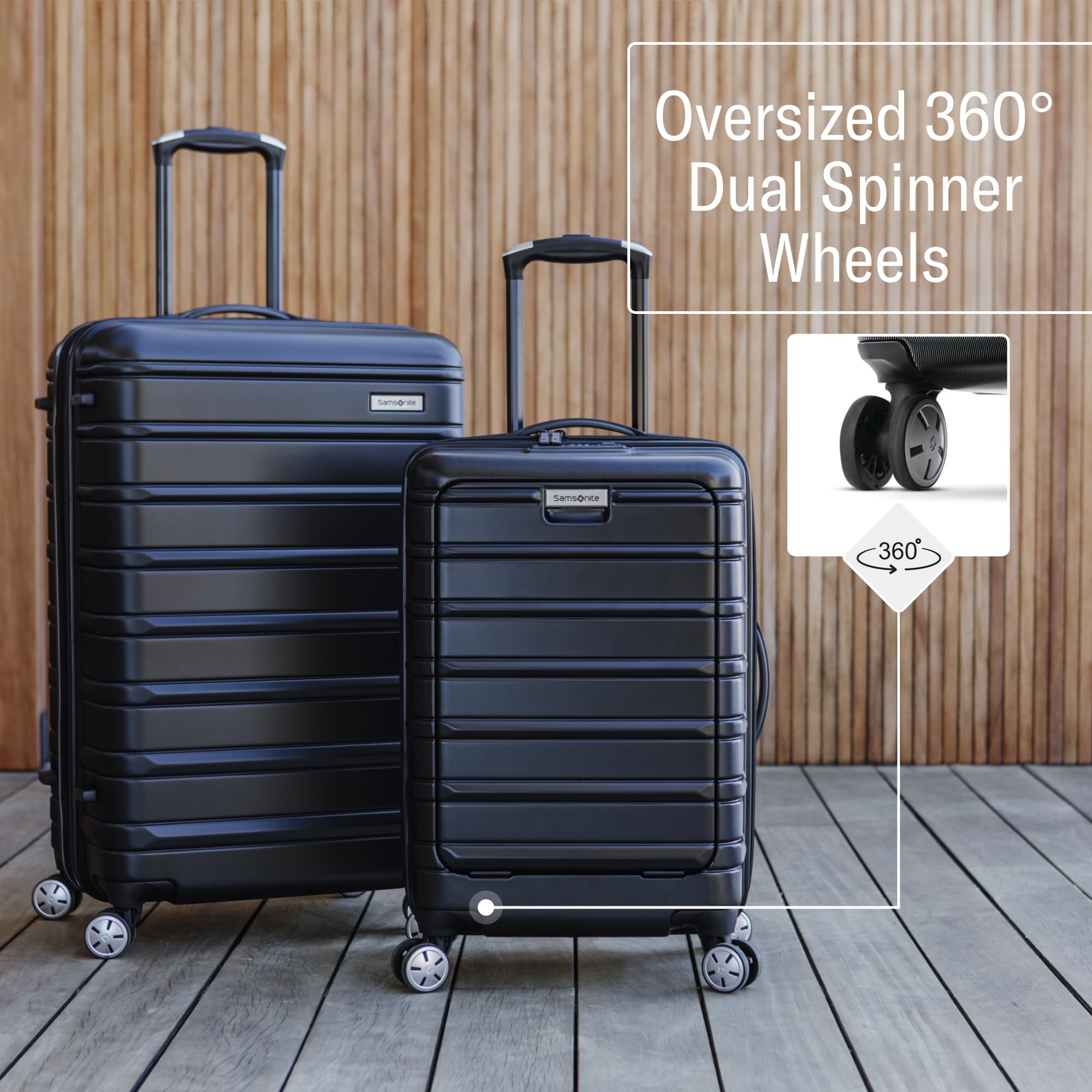 Samsonite Omni 2 Hardside Expandable Luggage with 360° Spinner Wheels, 3-Piece Set (19/24/28 Inch), Lagoon Blue - Perfect for International Travel, Business Trips & Family Vacations