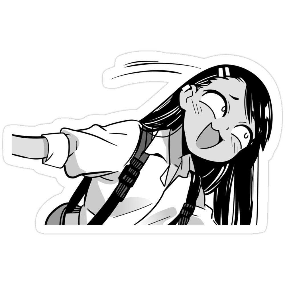 3 PCs High-Resolution Smug Nagatoro Borderless Vinyl Stickers - Funny Decals for Laptop, Phone, Car, Guitar & Fridge - Perfect for Anime Fans, Office Decor & Personalizing Devices