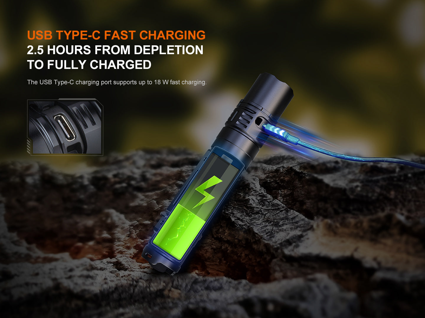 Fenix PD36R V2 Compact Rechargeable Tactical Flashlight - 1700 Lumens Bright LED, IP68 Waterproof, for Camping, Hiking, Emergency & Outdoor Adventures