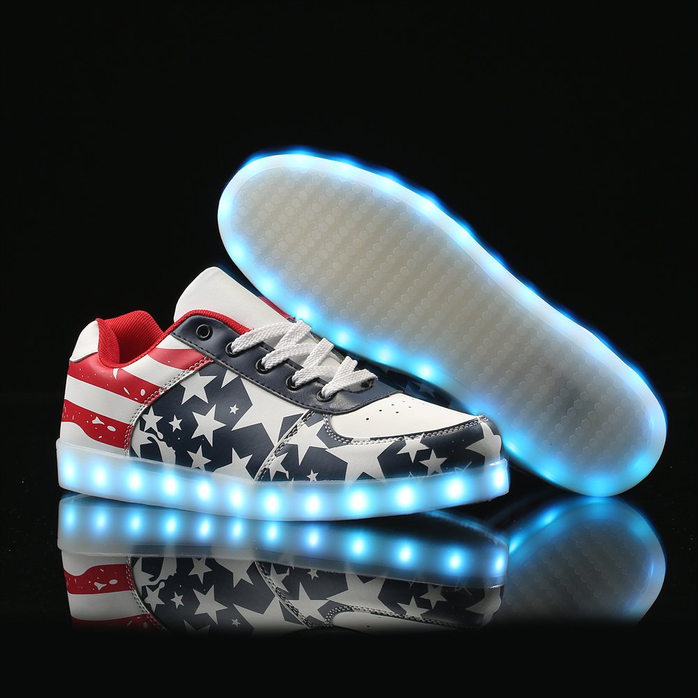 USA Patriotic Flag Sneakers for Men & Women - American Flag Fashion Shoes for Independence Day & President Day Celebrations - Perfect for Parades, Parties & Patriotic Events