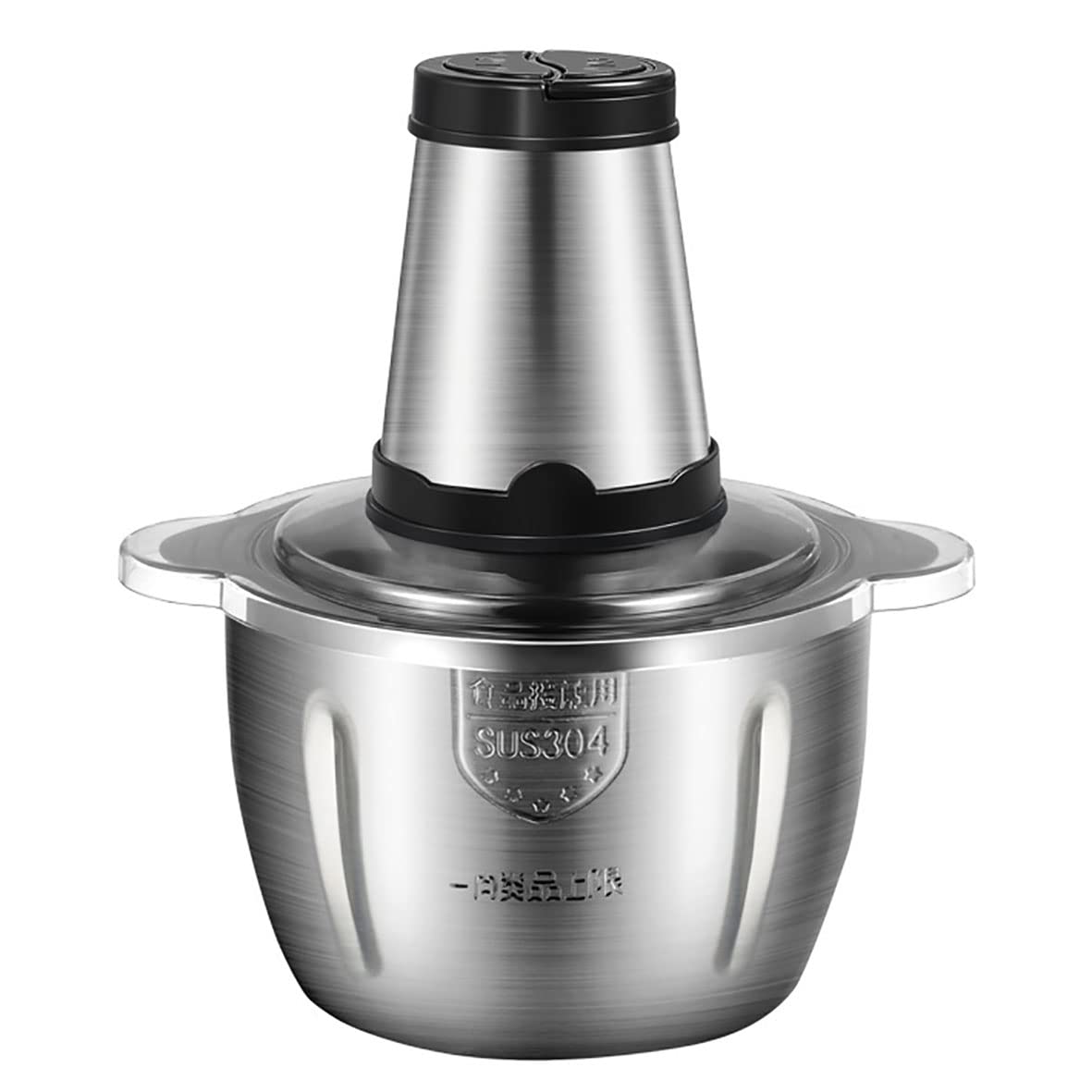 300W Electric Meat Grinder & Food Processor - Stainless Steel Blender with 4 Bi-Level Blades for Meat, Vegetables, Fruits & Nuts (2L Capacity) - Perfect for Home Kitchen, Meal Prep & Healthy Cooking