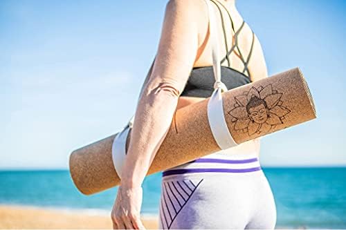 Premium Cork Yoga Mat with Alignment Marks - 5mm Thick Non-Slip Hot Yoga Mat with Natural Rubber Base - Eco-Friendly & Non-Toxic for Gym, Stretching & Home Workouts - Includes Free Yoga Mat Strap & Carry Bag - Perfect for Bikram, Vinyasa & Meditation Practices