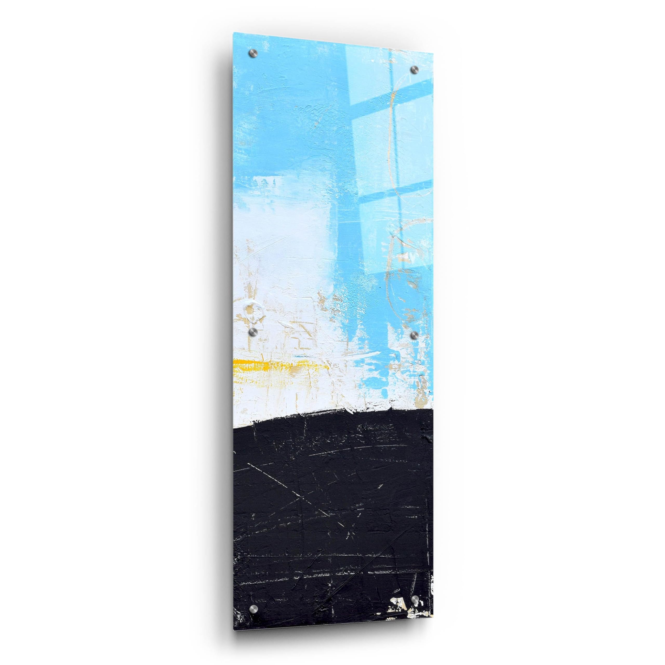 Epic Art 'Distance II' by Erin Ashley - Acrylic Glass Wall Art, 16x48 Inches - Modern Abstract Painting for Living Room, Bedroom & Office Decor