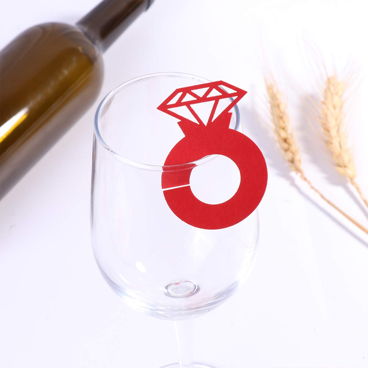 Amosfun 24pcs Glass Drink Markers - Wine Glass Charms, Wedding Cup Identifiers, Party Decorations for Festive Celebrations, Bridal Showers & Holiday Gatherings