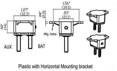ZOOKOTO 2PCS 12V/24V Stud Bolt Type Manual Reset Circuit Breaker 50A with Cover - Waterproof Protection for Marine Boats, Battery Chargers, Trucks, Buses, Electric Vehicles, Car Engines (Ideal for Automotive, Marine & RV Electrical Systems)